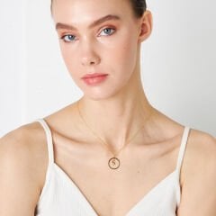 isim kolyesi - yuvarlak asılı harf kolyesi