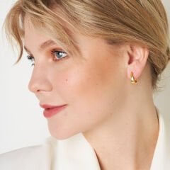 basit model oval küpeler