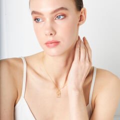 İsim kolyesi - harfli dikdörtgen kolye