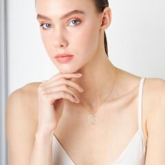 İsim kolyesi - harfli dikdörtgen kolye