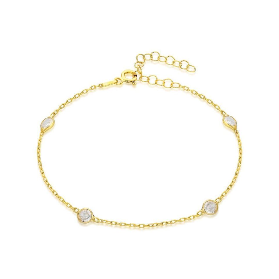 küçük taşlarla basit zincir bilezik