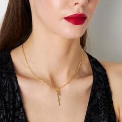 dikey tasarımlı isim kolyesi