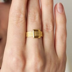 üç sıra taşı olmayan basit saman yüzük