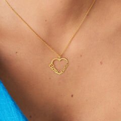 isim kolyesi - kalpli isim kombinasyonlu kolye