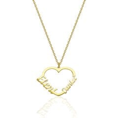 isim kolyesi - kalpli isim kombinasyonlu kolye