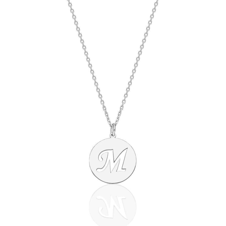 İsim Kolyesi Monogram Harf Kolyesi - 925 Ayar Gümüş
