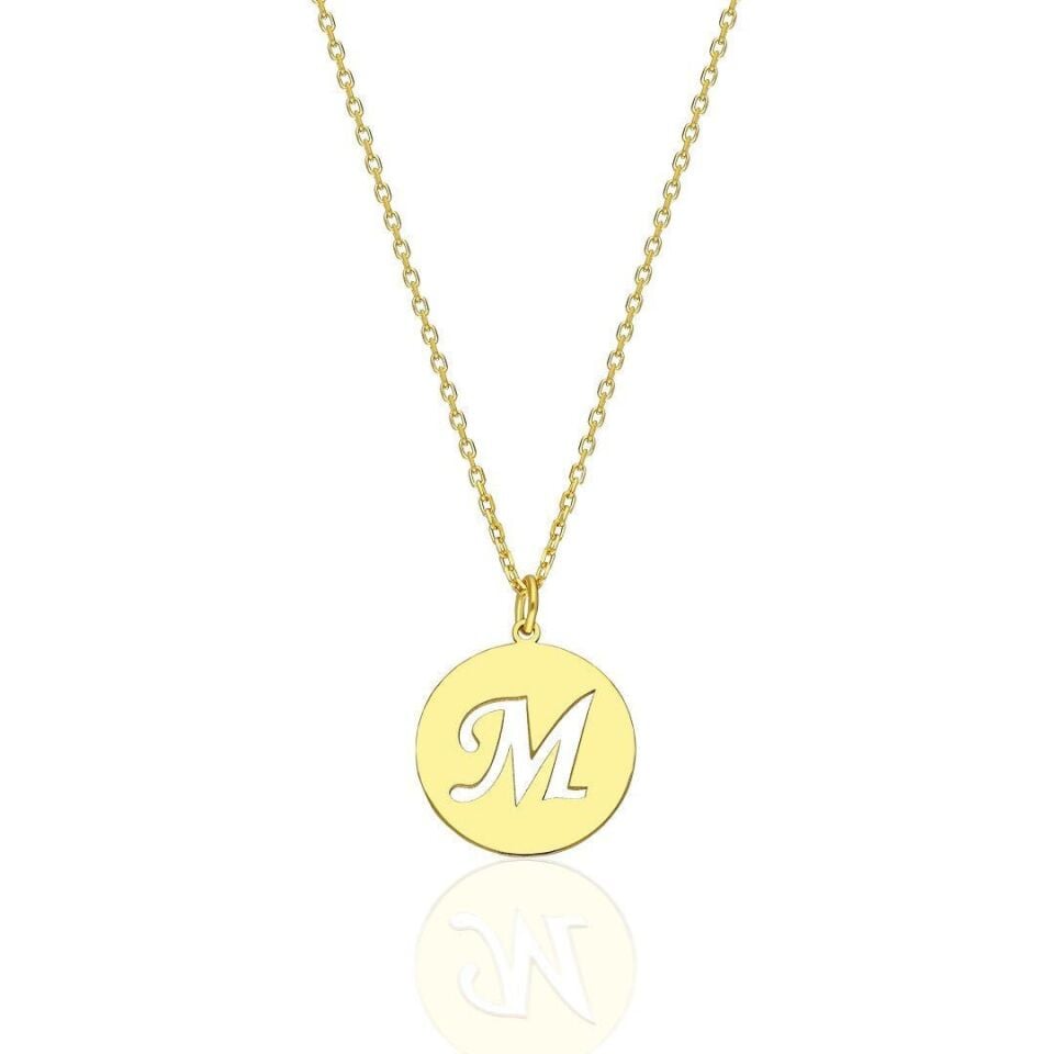İsim Kolyesi Monogram Harf Kolyesi - 925 Ayar Gümüş