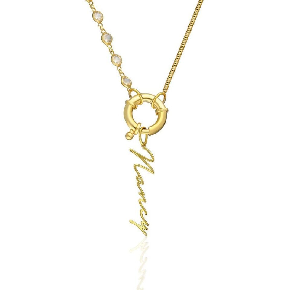 İsim Kolyesi Denizci Kilidi İmza Kolyesi - 925 Ayar Gümüş