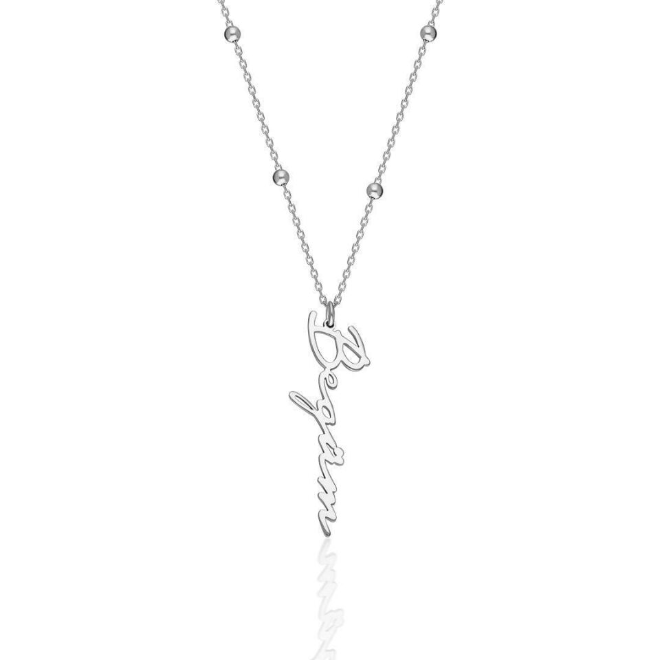 İsim Kolyesi Top Zincir İsim Kolyesi - 925 Ayar Gümüş