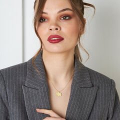 basit çınar yaprağı kolyesi