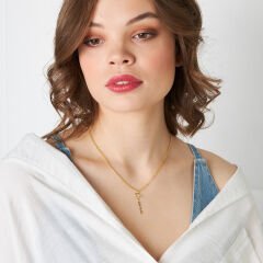 isim kolyesi - kalın zincirli yatay isim kolyesi