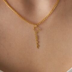 isim kolyesi - kalın zincirli yatay isim kolyesi