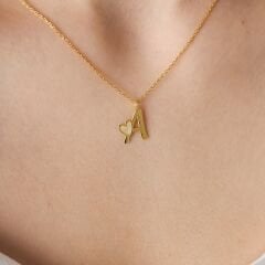 isim kolyesi - kalp ve harf kombinasyonlu kolye